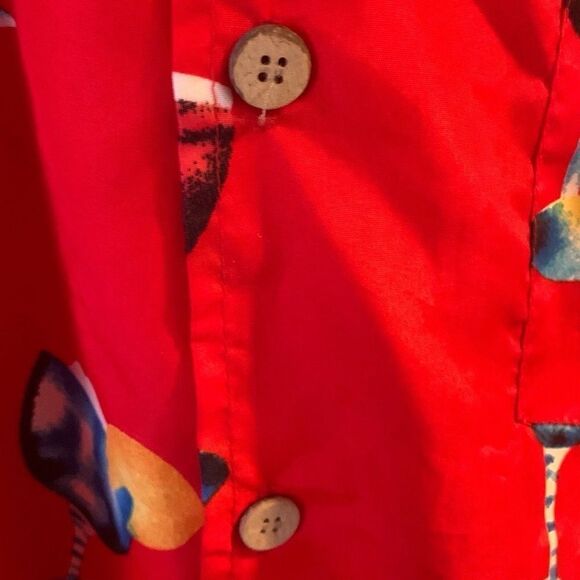 Pre Owned Men’s Basix Short Sleeve Button Up Shirt XXL Festive Comfort Party - Picture 2 of 11